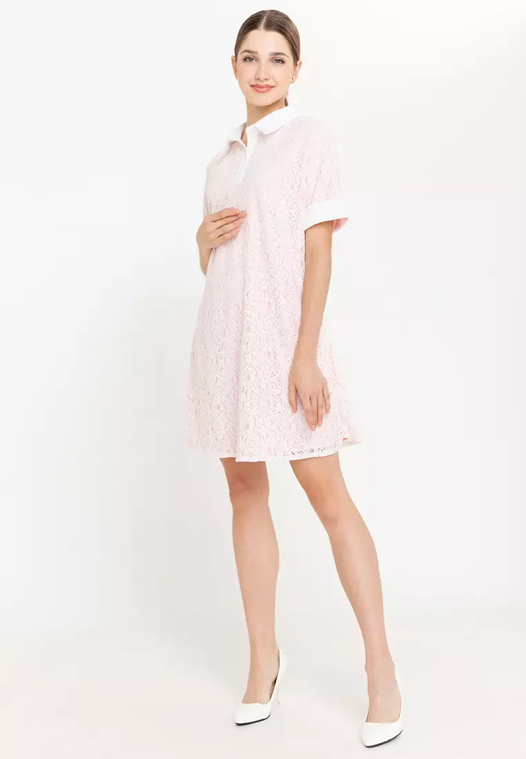 Lorien Lace Tent Dress with Collar
