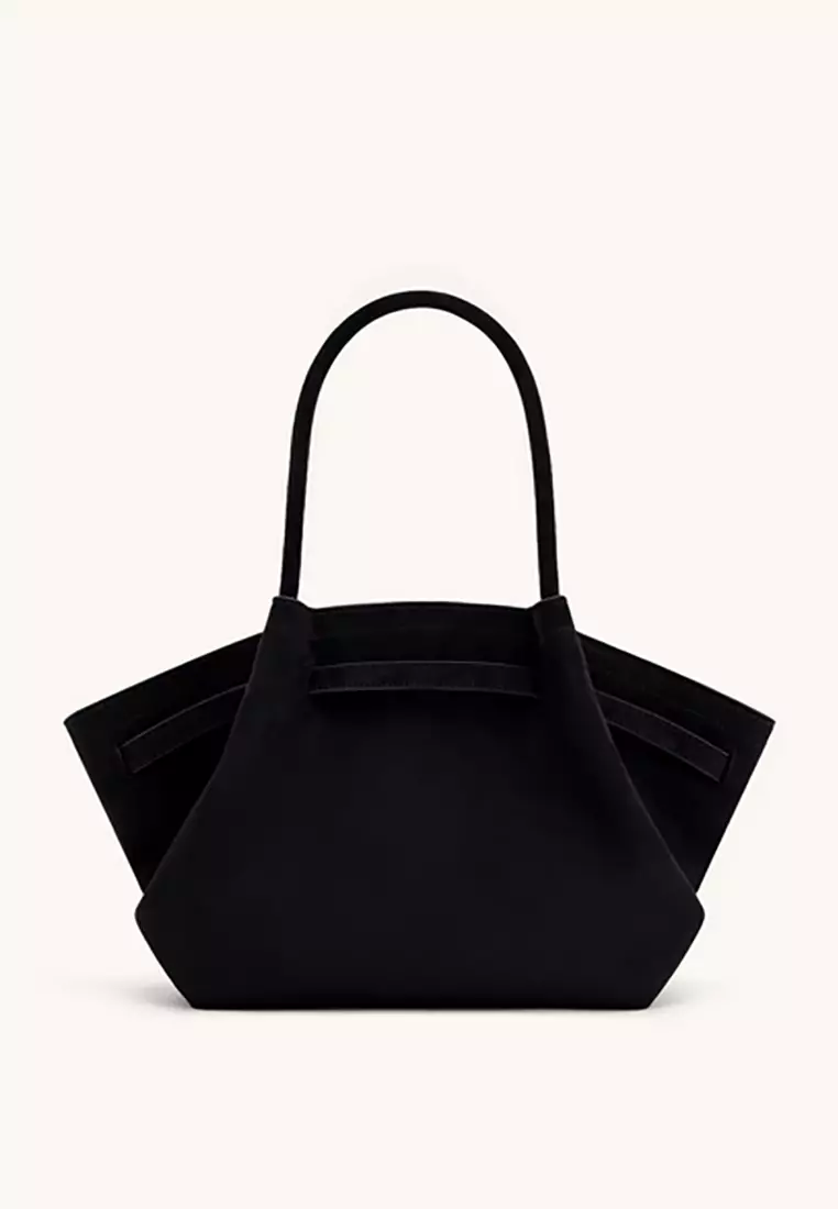 Hana Medium Faux Suede Tote Bag - Black