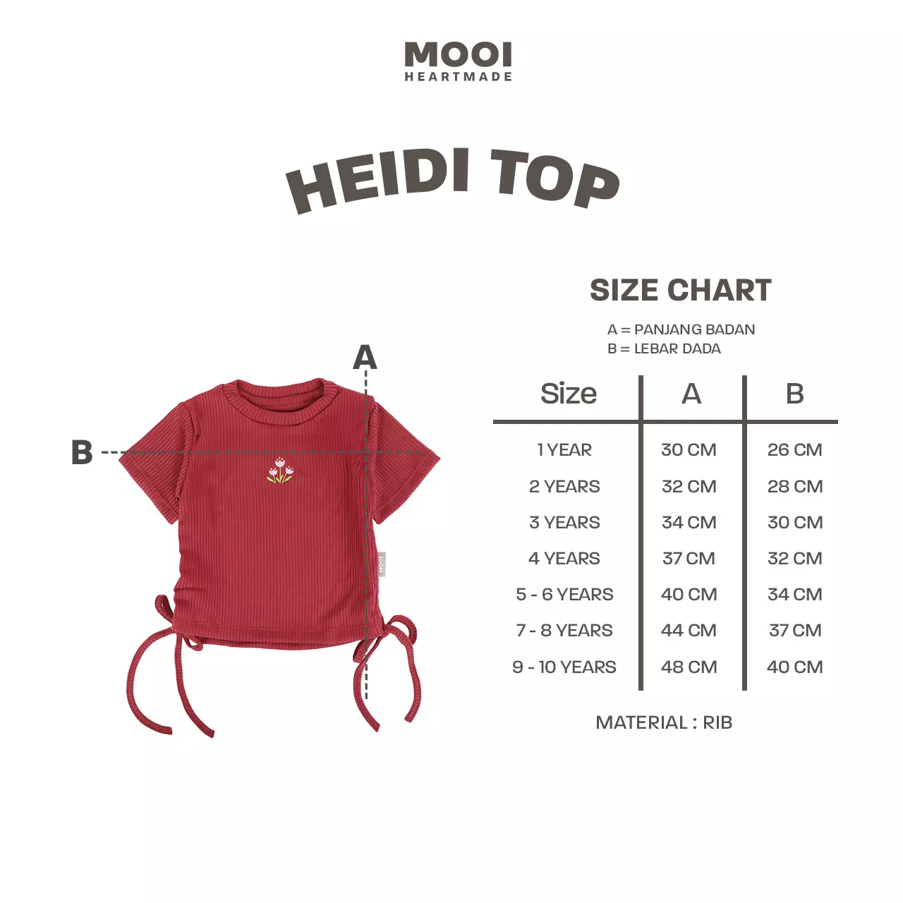 Mooi Atasan Anak Perempuan Heidi Top - Pink Rose