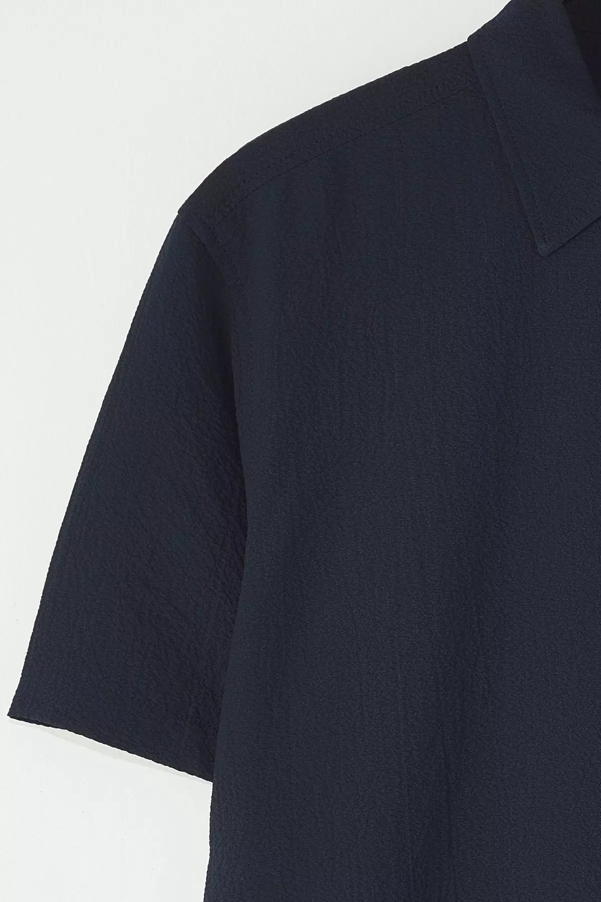 Navy Blue Regular Fit Textured Loose Casual Men's Shirt TMNSS25GO00076