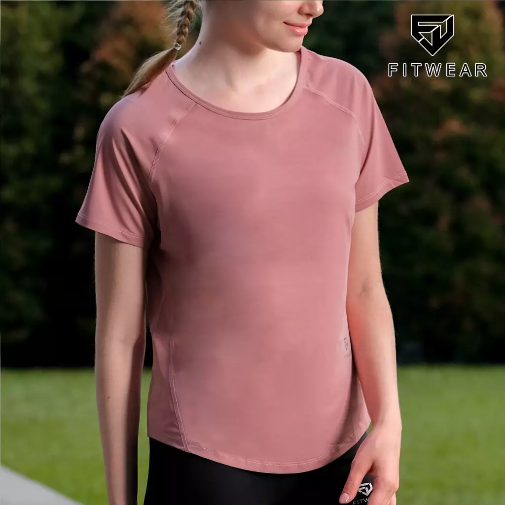 Fitwear Kaos Olahraga Wanita RORRA OVERSIZE DRYFIT BACKMESH - SALMON PINK