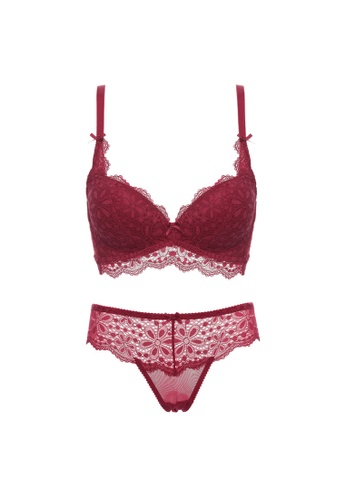 W.Excellence red Premium Red Lace Lingerie Set (Bra and Underwear) F07A4US2E6D7BCGS_1