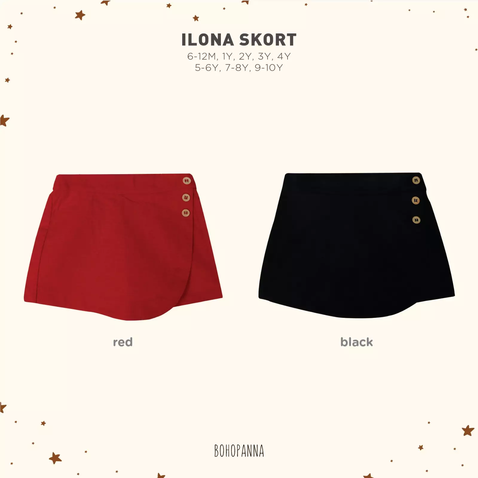 BOHOPANNA - ILONA SKORT - CELANA PENDEK ANAK PEREMPUAN