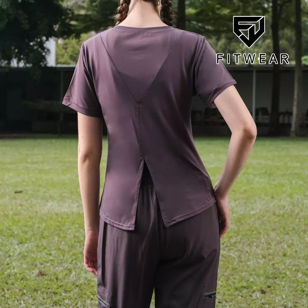 Fitwear Kaos Olahraga Wanita WENDY BACKMESH SLIT S/S - OLD LAVENDER