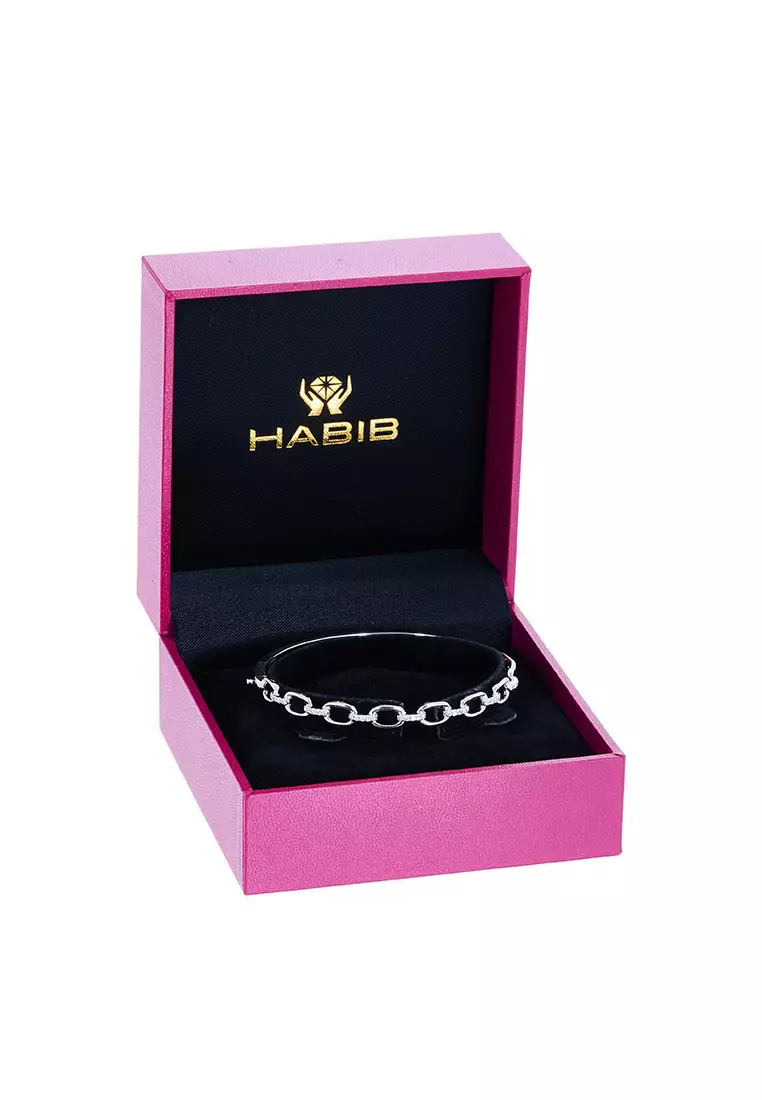 HABIB Round Diamond Bangle in 375/9K White Gold 265300623(B)-WG
