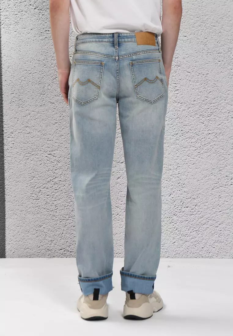 Chevignon Mens Light Indigo Washed Coolmax Stretch Denim Jeans