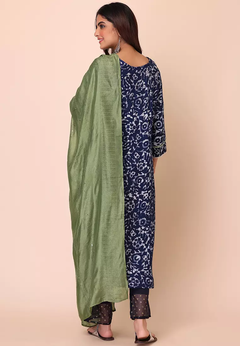 W green deals printed kurta