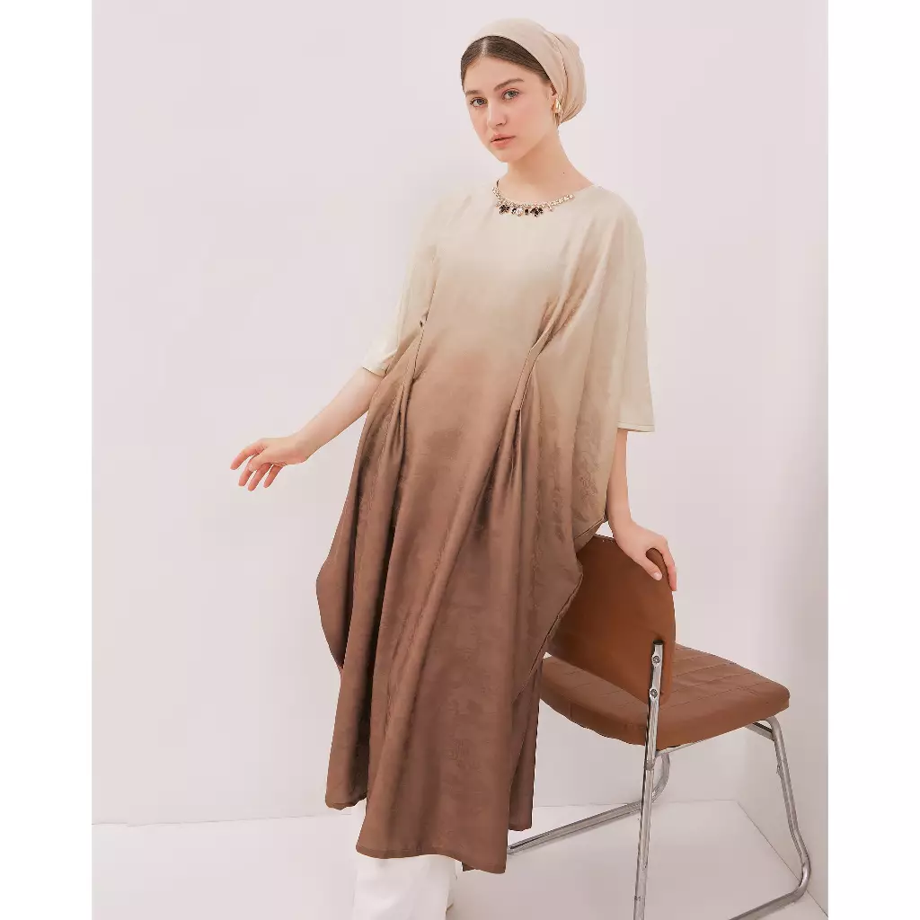 Urban Exchange Kaftan Angel Brown - Abaya Long Dress Premium Lebaran Muslim