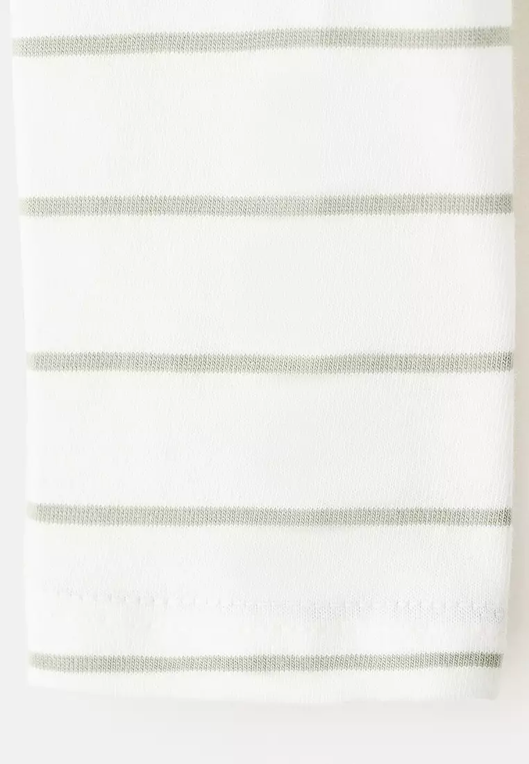 Striped T-Shirt With Patch Detail