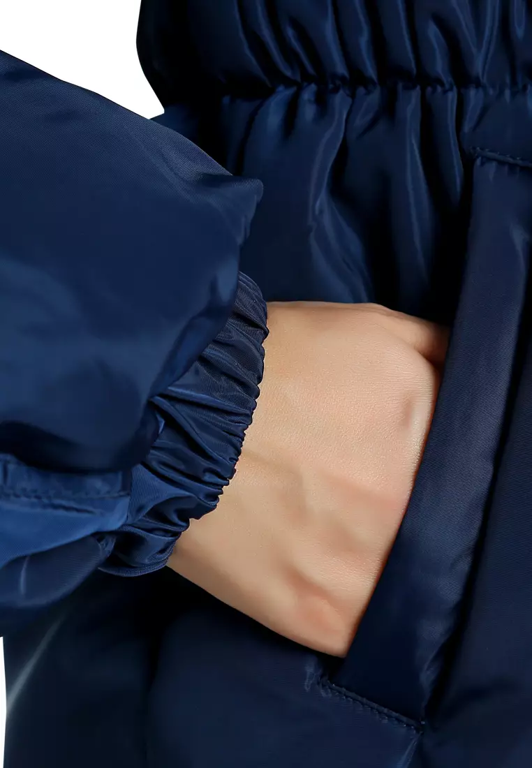 海軍藍收腰羽絨服