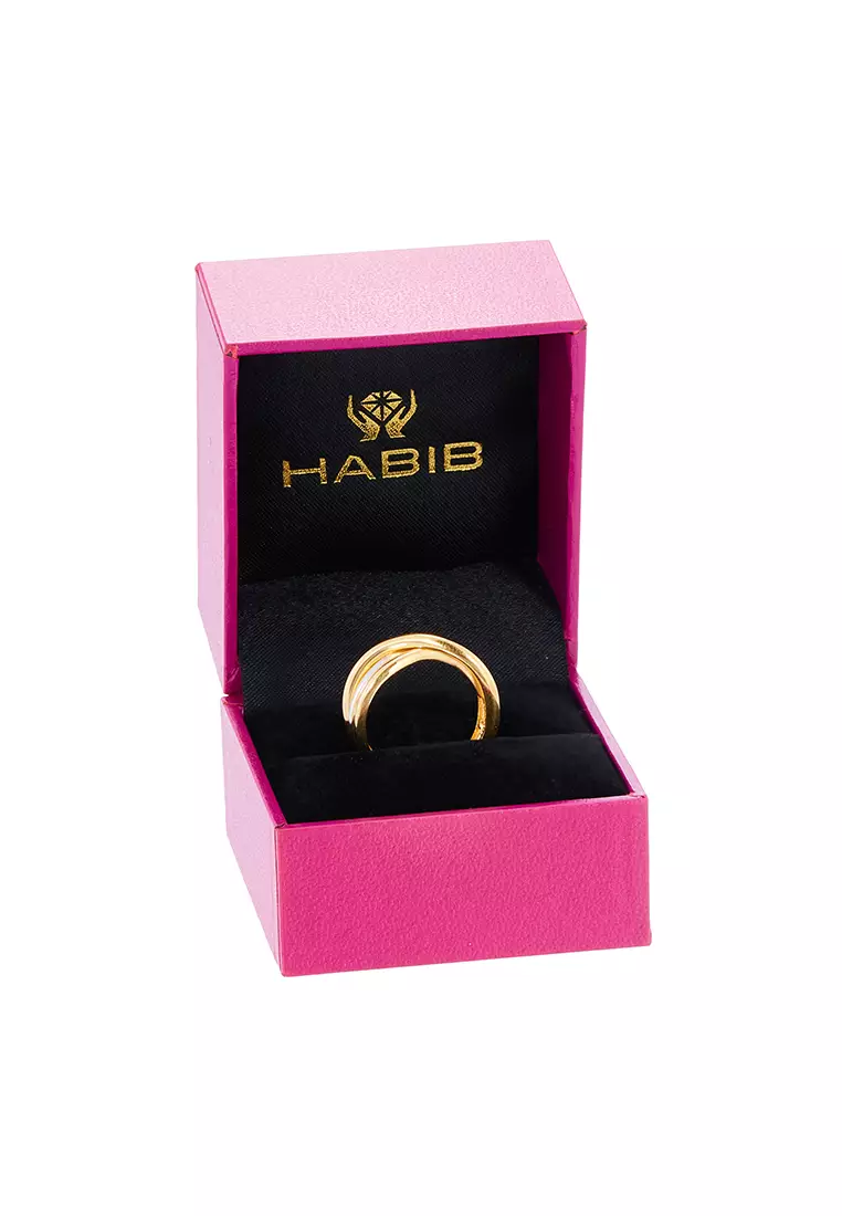 HABIB Oro Italia 916 Yellow and White Gold Ring GR53301123(YW)-BI (22K Gold)