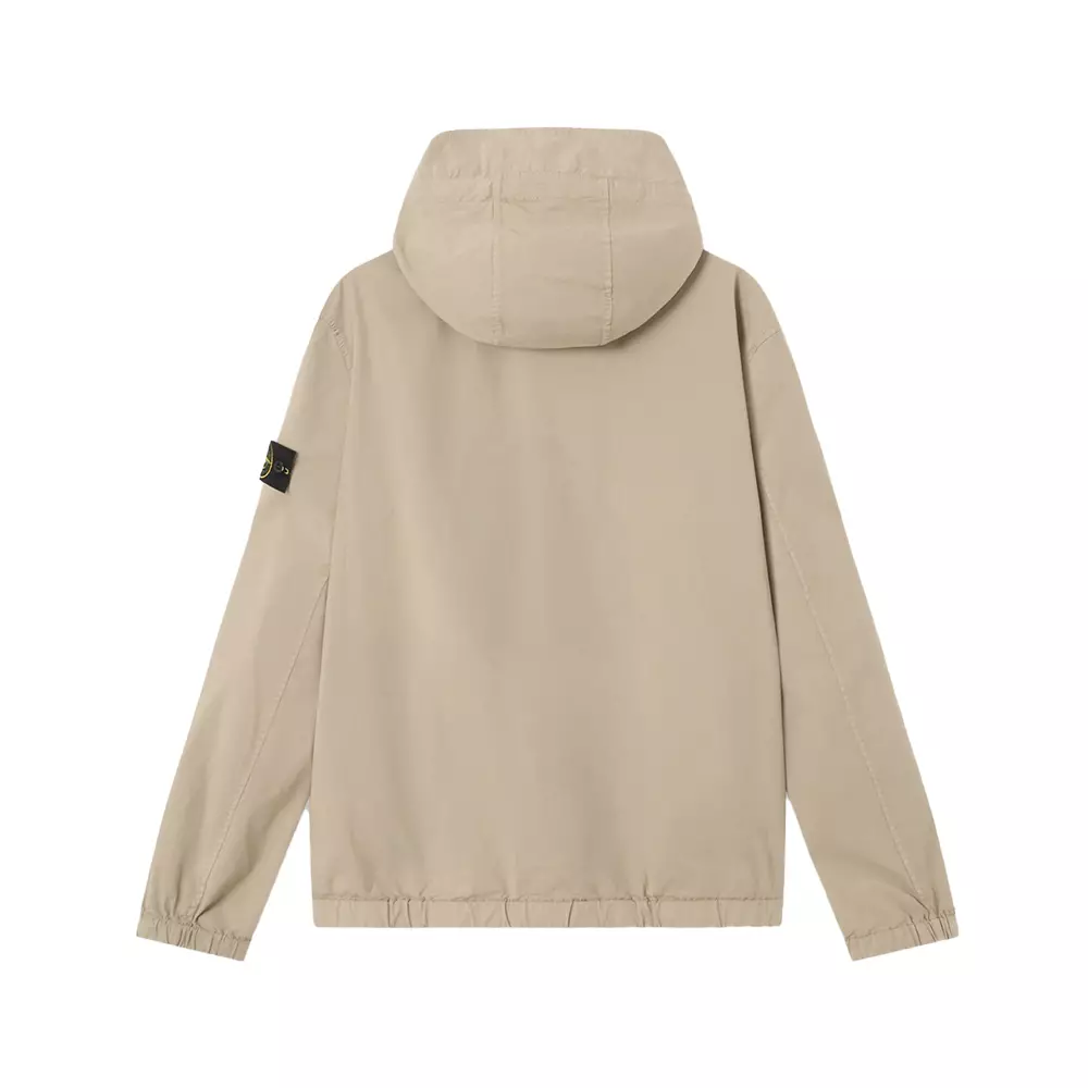 4100077 Stretch Organic Cotton Twill Hooded Jacket with Anti-Drop Desert