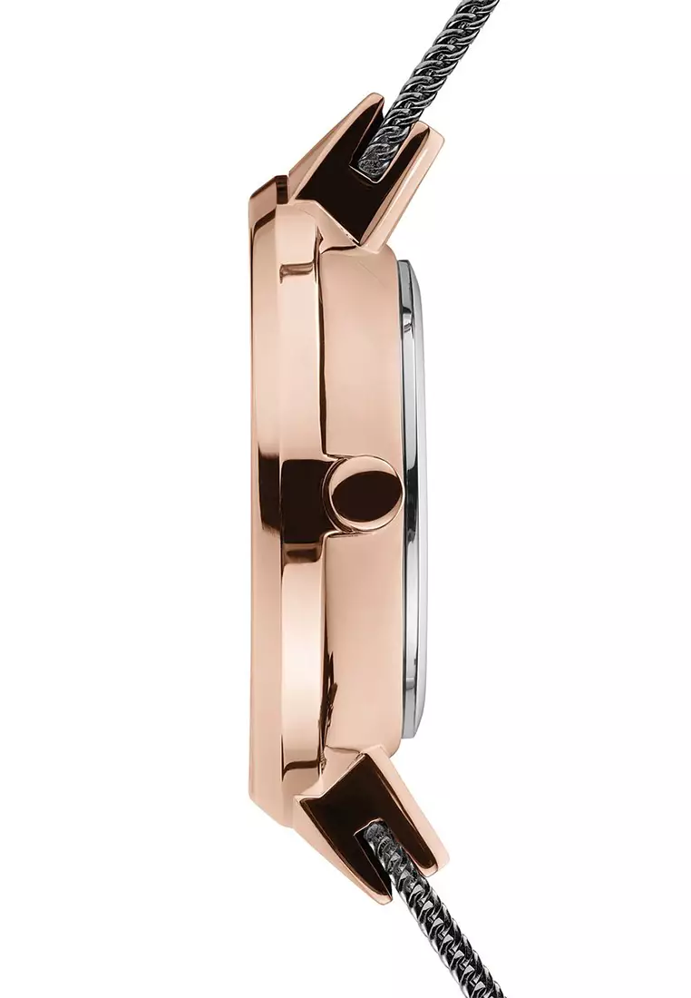 Women's Grey Steel Mesh Bracelet and Grey Dial Solar Watch - 14331-369