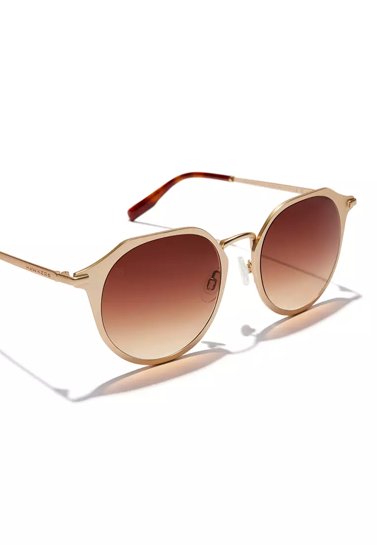 HAWKERS Gold Terracota Warwick Metal Sunglasses For Men And Women, Unisex. Official Product Designed In Spain