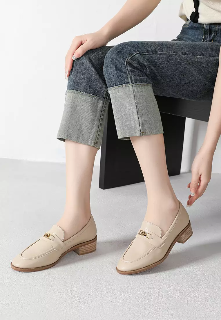 金屬搭扣真皮樂福鞋 TH128-9