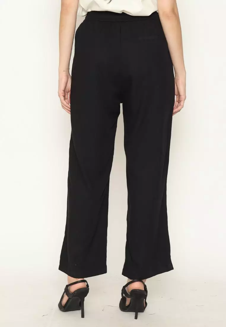 Urban Exchange Roxy Black Culotte Pants - Bawahan Celana Kulot Hitam