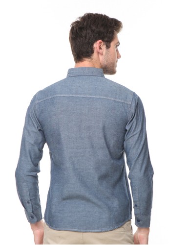 Jual Osella  baju pria kemeja lengan panjang Grey Original 