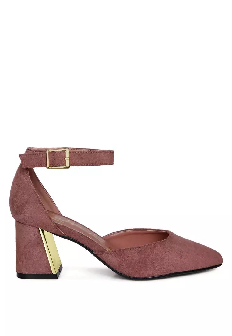 Blush sandals mid clearance heel