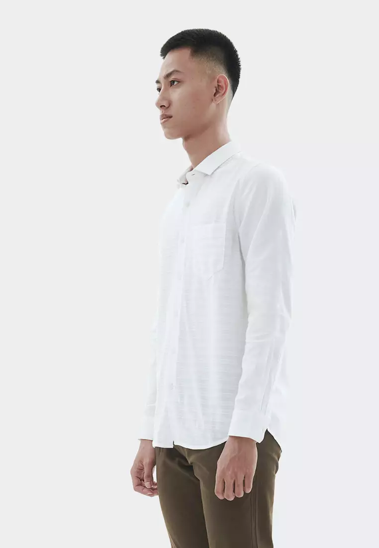 MANZONE Kemeja lengan panjang DAMIAN- WHITE