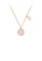 Glamorousky white 925 Sterling Silver Plated Champagne Gold Fashion Simple Hollow Alphabet B Geometric Round Pendant with Cubic Zirconia and Necklace EFC52ACA77D685GS_1