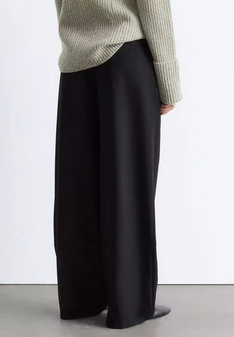 Wool-Blend Tailored Trousers
