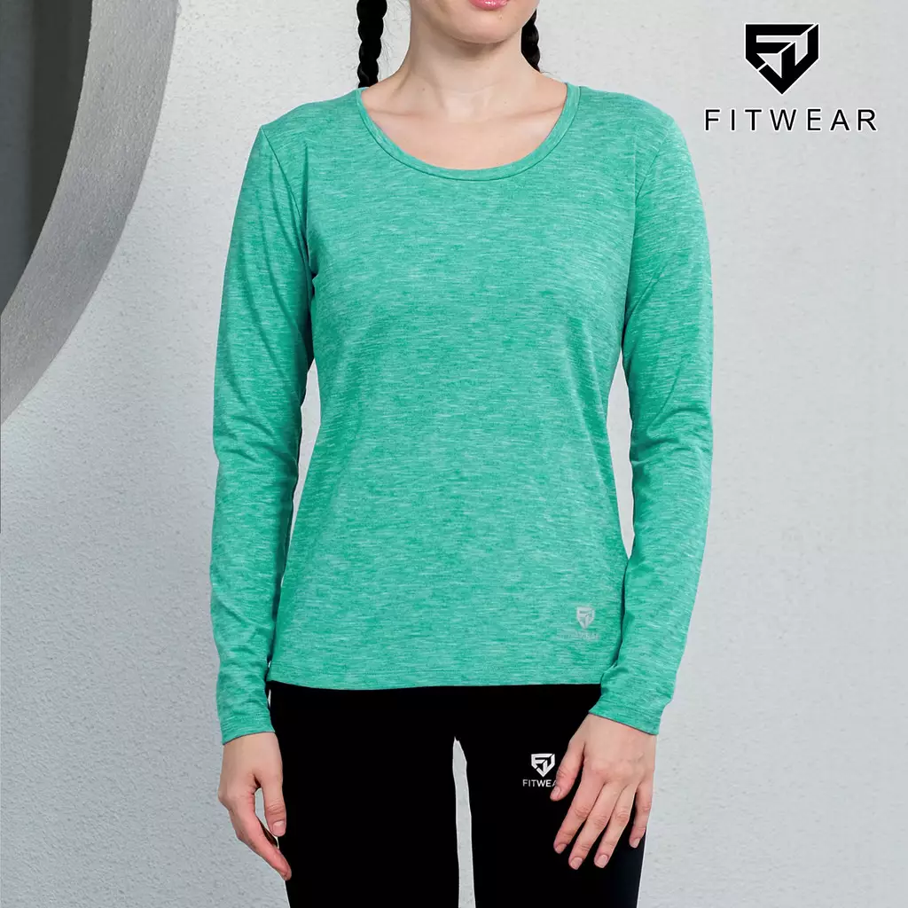 Fitwear - Kaos Olahraga Wanita NEW BIANCA BASELAYER LONGSLEEVE -  MOUNTAINT MINT