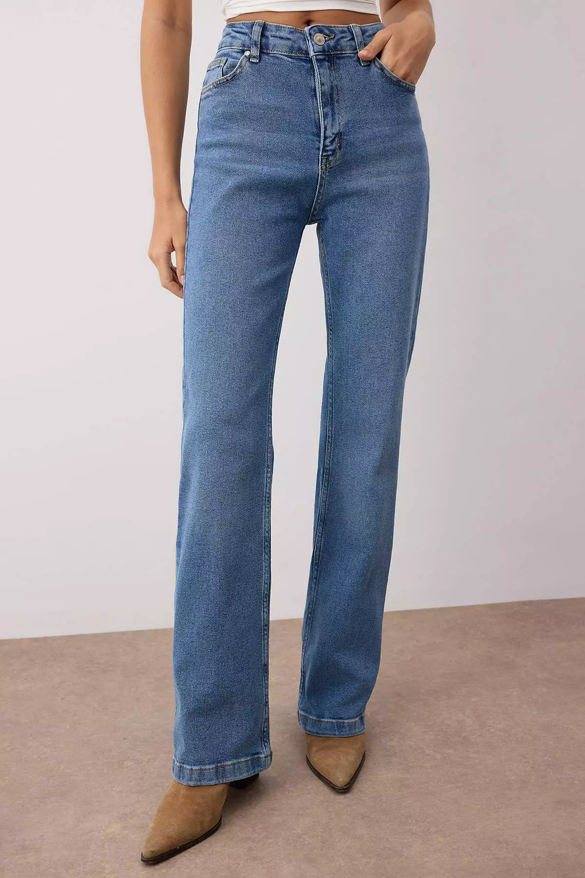 Light Blue High Waist Flared Jeans