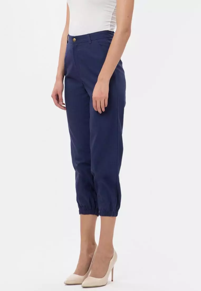 Button Joger Pants in Blue