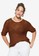 Violeta by MANGO brown Plus Size Open-Knit Sweater 30CDBAA91BBACBGS_1