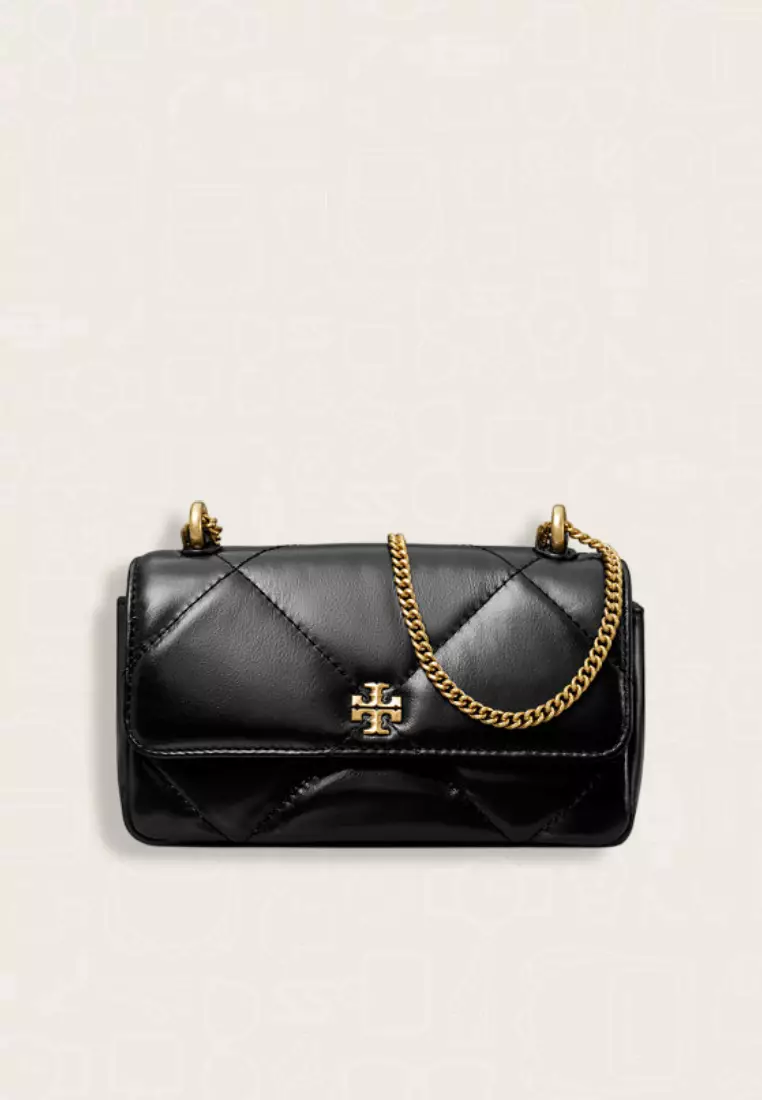 Tory Burch Kira Diamond Quilt Mini Flap Bag Black