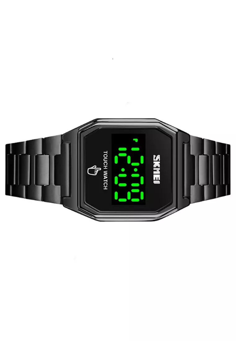 Jam Tangan Digital Pria LED Touch Screen Waterproof Many Function Tali Strap Material Stainless Steel VRO120 ORIGINAL