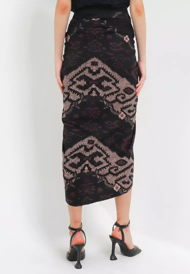 Rok Lilit Batik Instan Wanita Riona Black