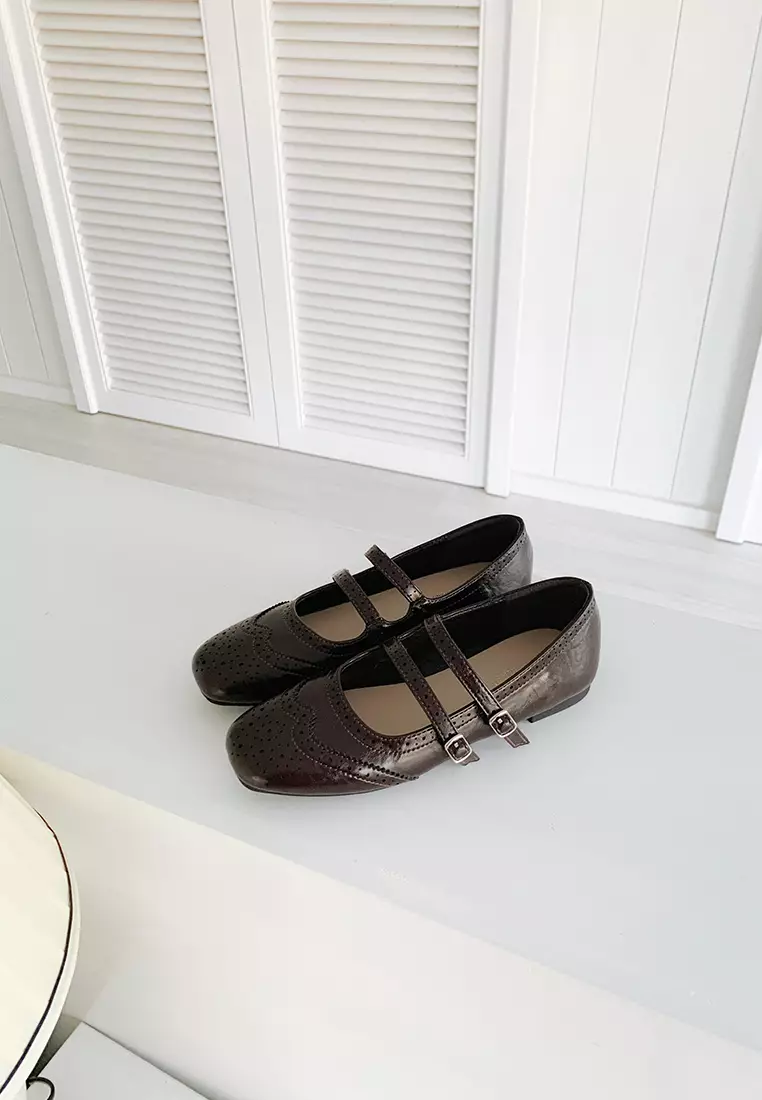 雕花雙搭帶瑪麗珍妮鞋 WW363-6