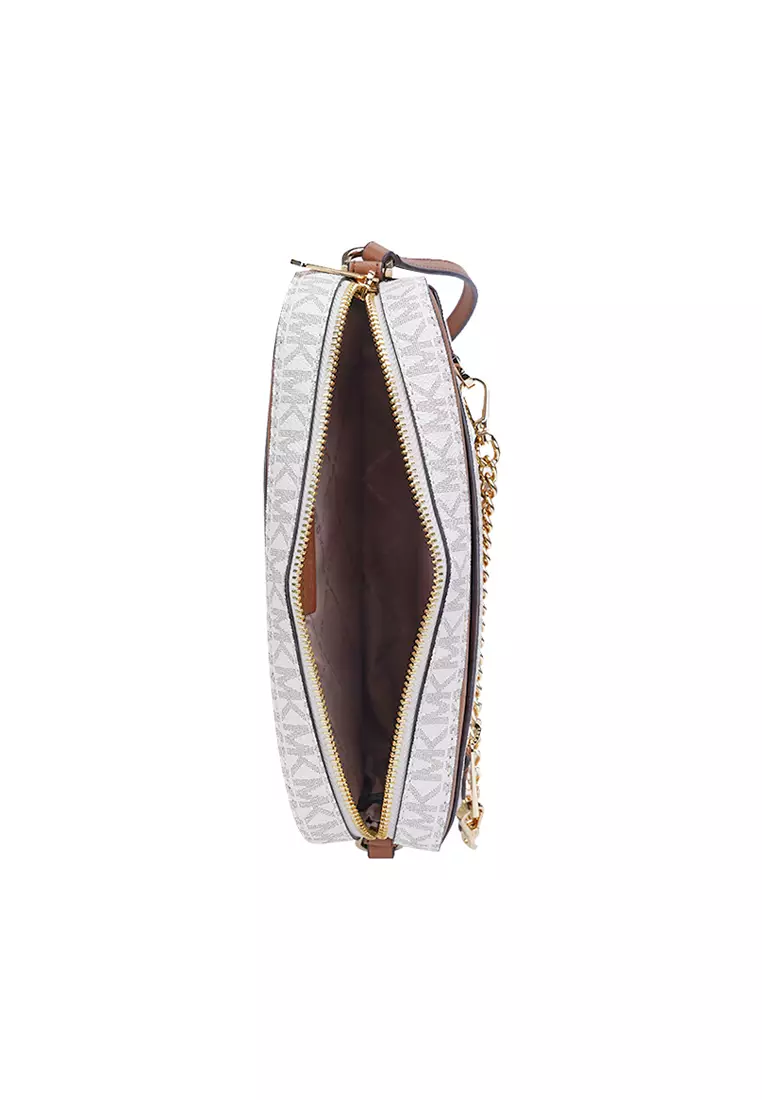 Buy Michael Kors Jet Set Large Logo Crossbody Bag In Vanilla