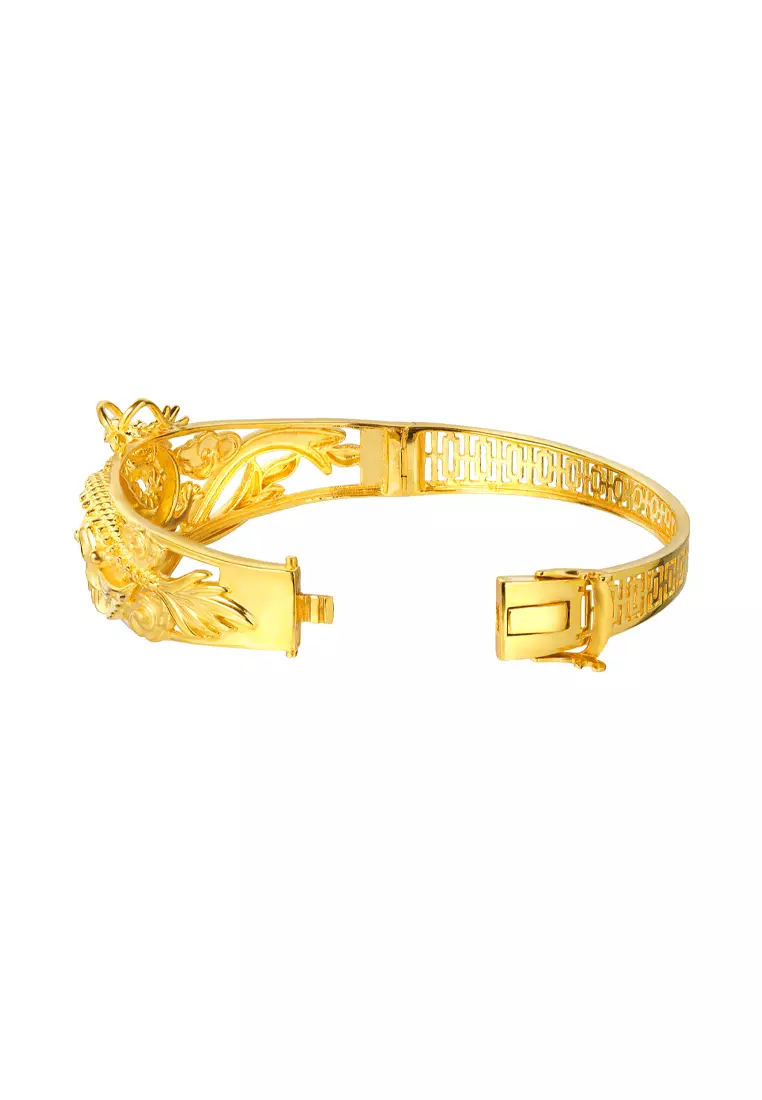 TOMEI Dragon Phoenix Bangle, Yellow Gold 916
