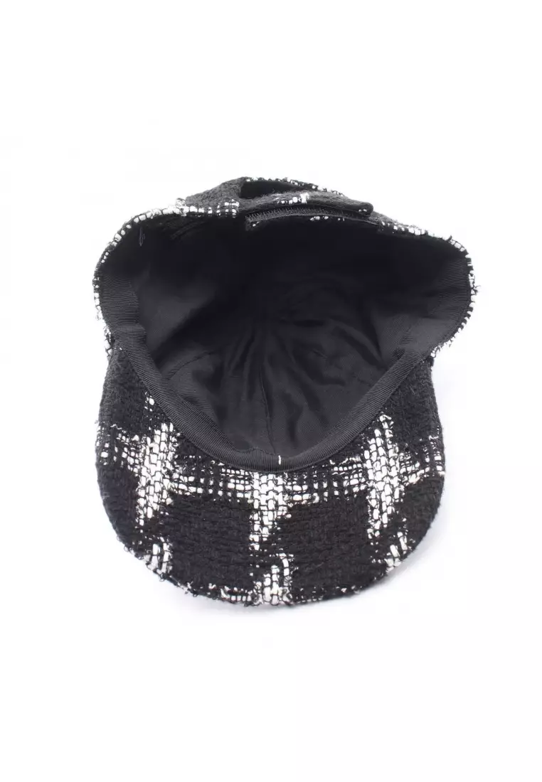 Chanel Pre-Loved Chanel coco mark cap cotton wool leather  display picture 1