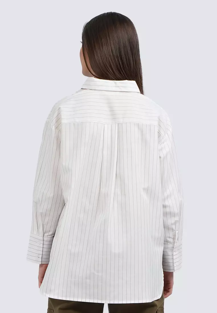 Long Sleeve Stripes Shirt OFF WHITE