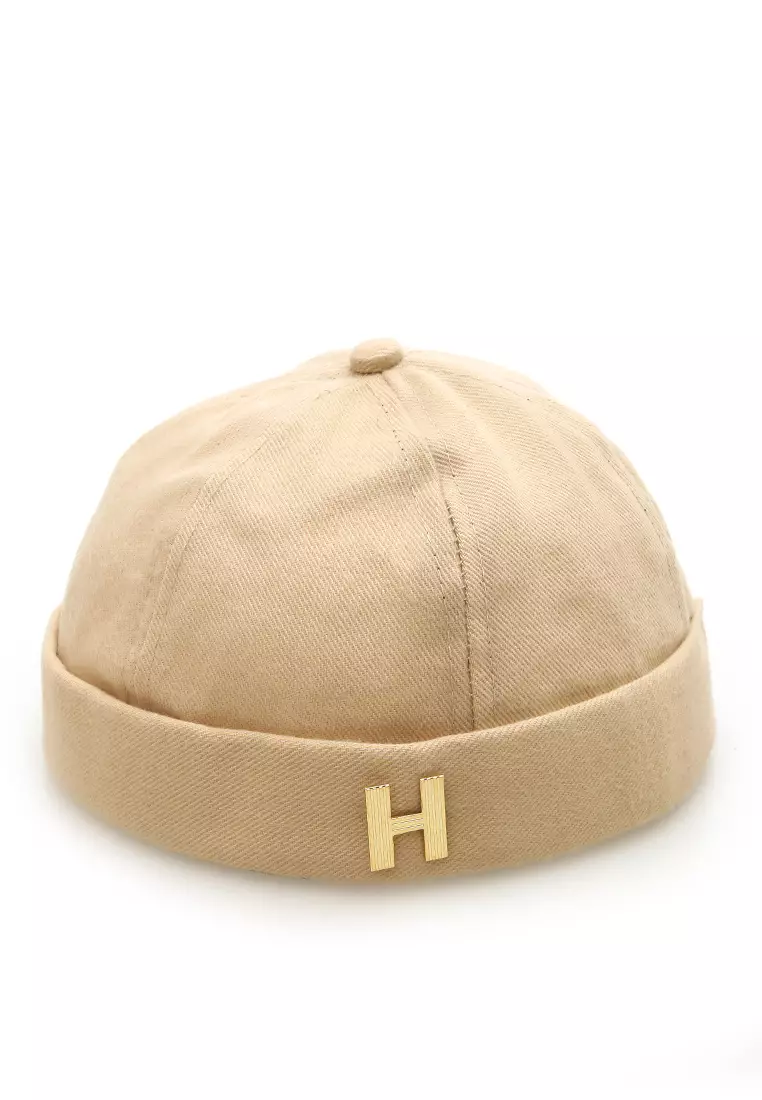 Kai Topi Peci Miki Hat Polos Pria Wanita Uniqe Design Material Cotton ORIGINAL - Cream