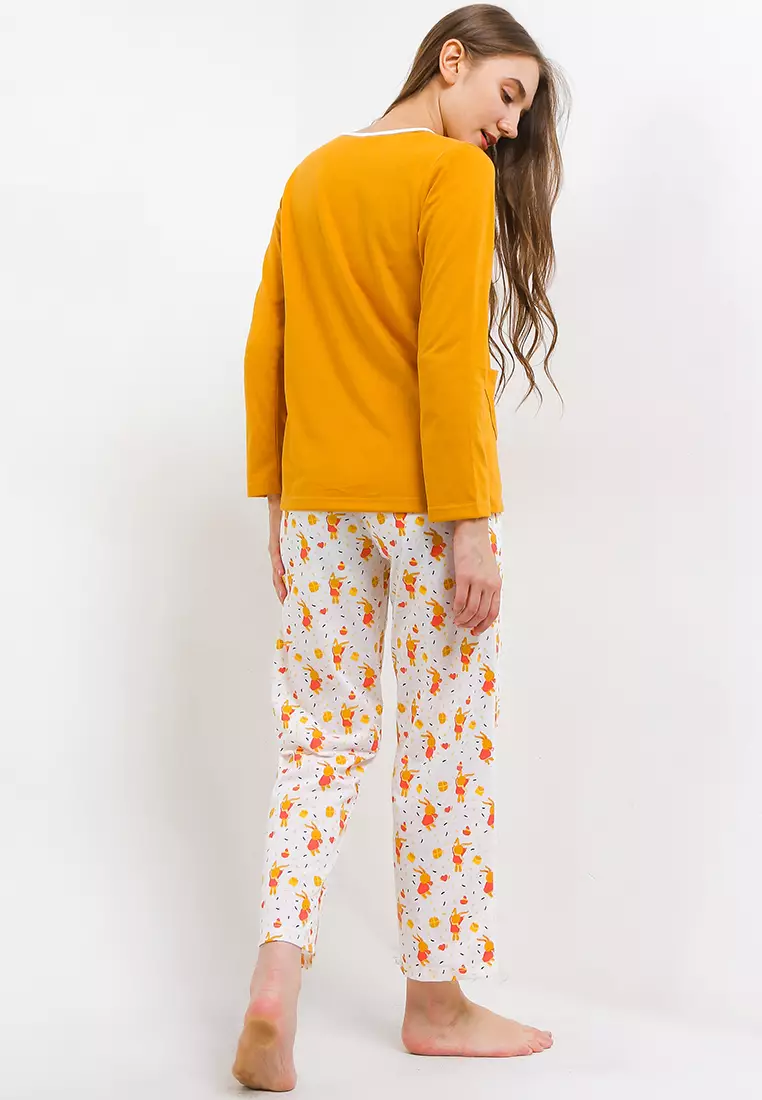 Pyjama Baju Tidur Long Sleeve Long Pants Sleepwear