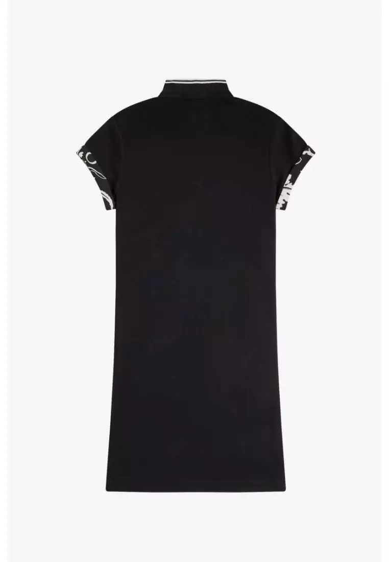 Buy Fred Perry Fred Perry SD9114 Printed Trim Piqué Dress (Black