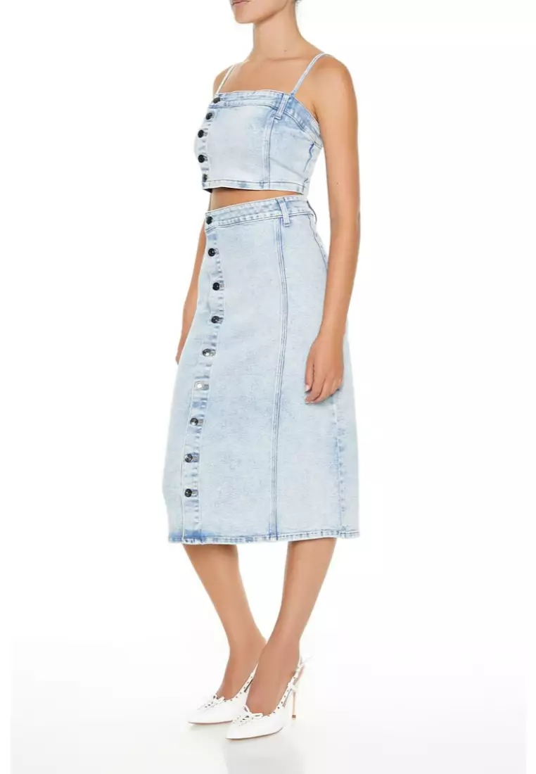Button front midi skirt forever 21 shop