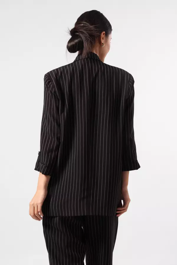 Minimal x Devina Putri - Neo - Stripes Blazer - Black Warna Black