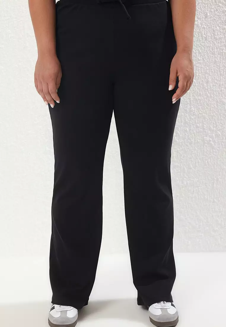 Black Knitted Plus Size Bottom-Top Set