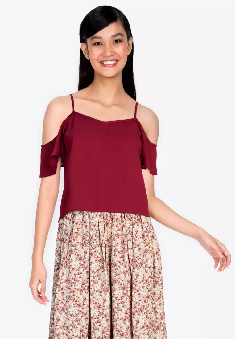 Cold shoulder cami top store