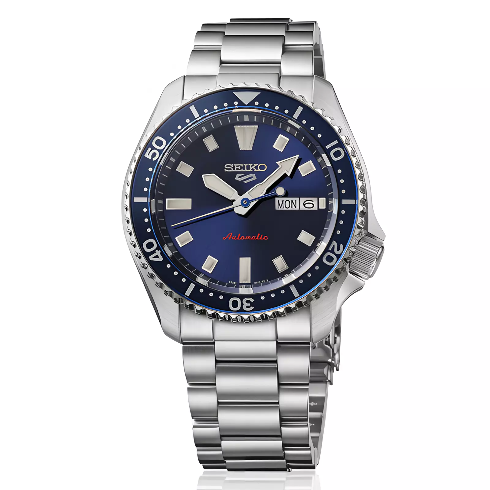 Seiko 5 Sports - Jam Tangan Automatic Pria - Silver Blue - Stainless Steel - SRPL83K1