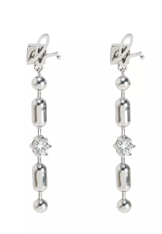 Neon Nights Chain Crystal Earrings
