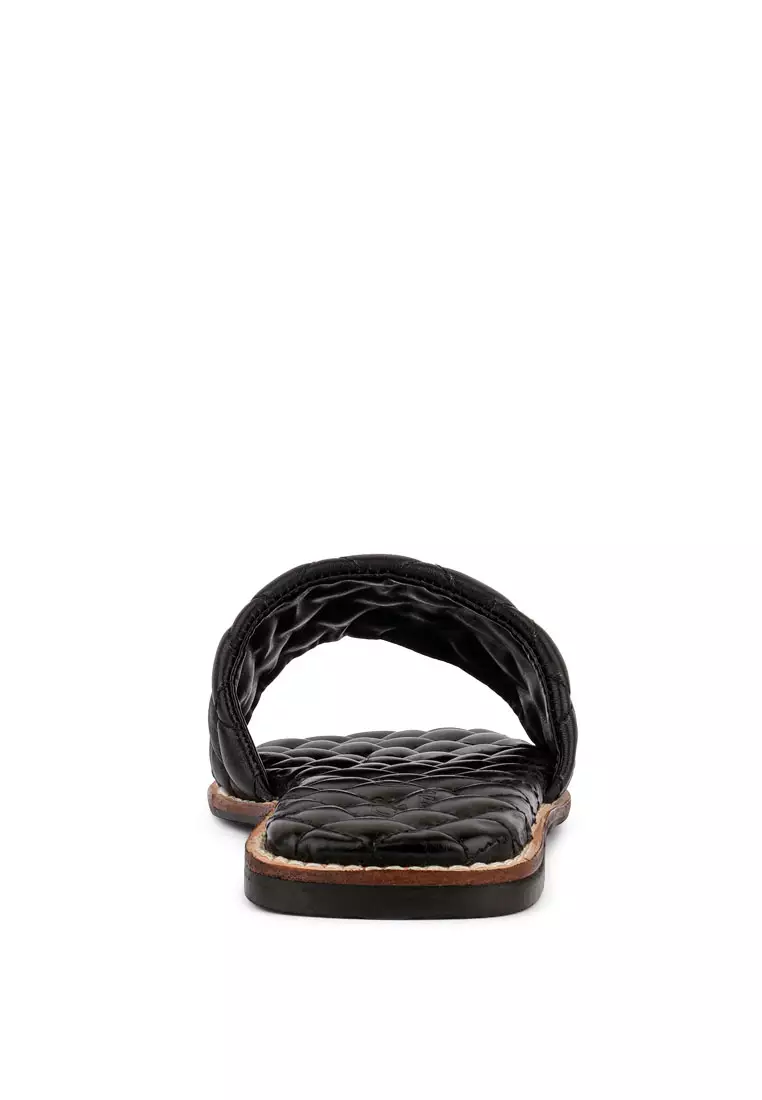 Black Handcrafted Quilted Summer Flats