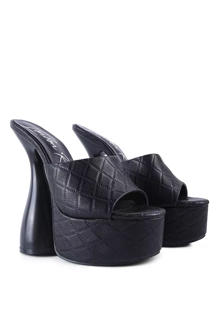 All black hot sale platform sandals