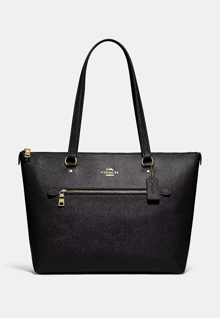 Coach black leather grab bag clearance