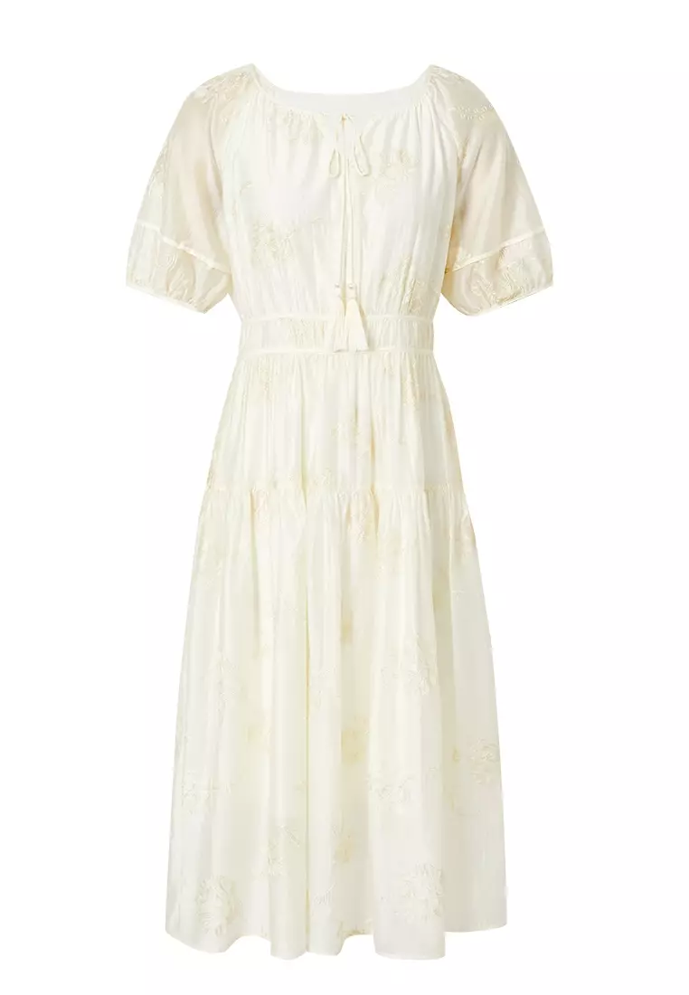 Embroidered Midi Dress